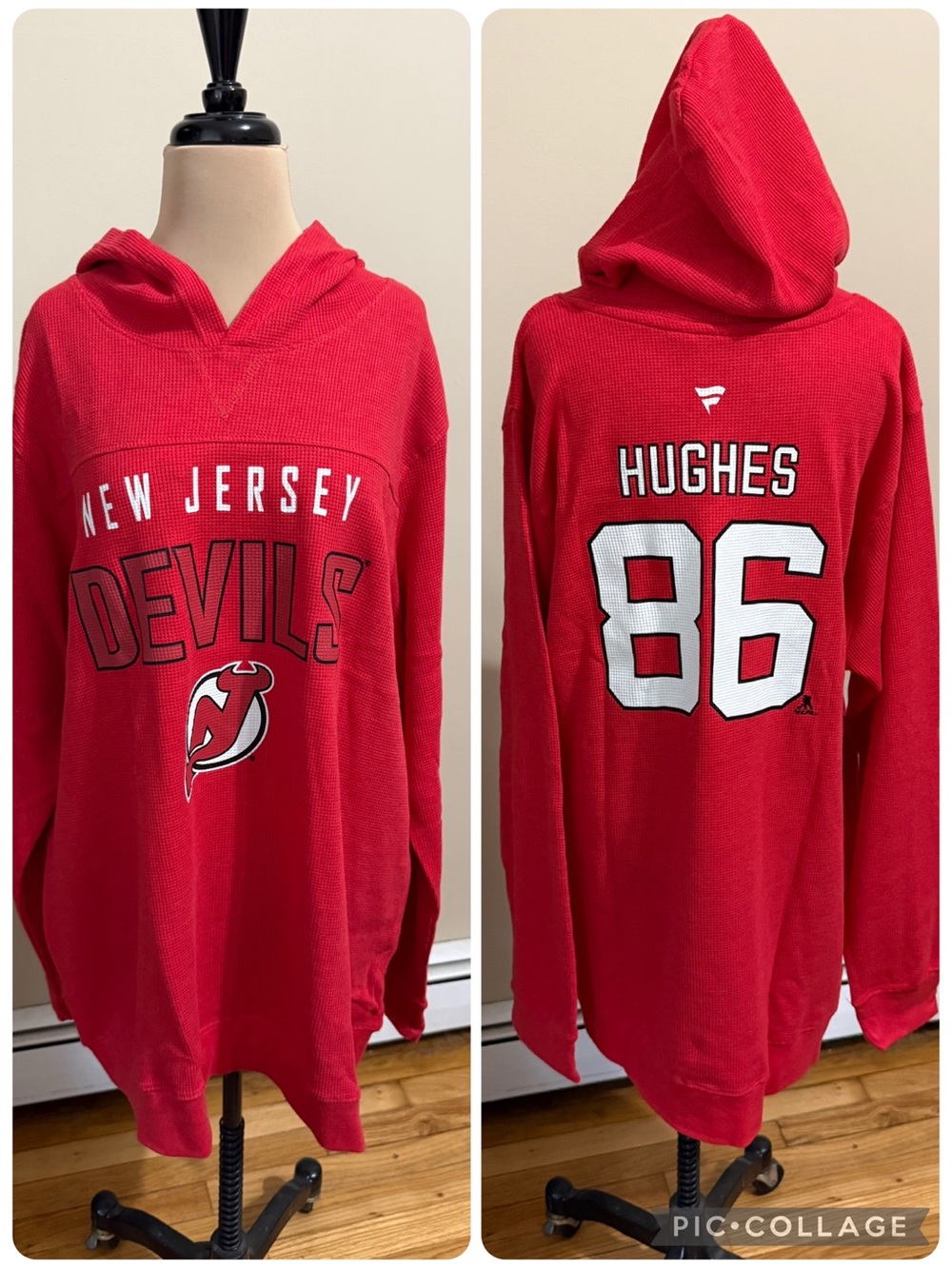 Women’s Jack Hughes NJ Devils thermal hoodie. new with tags.